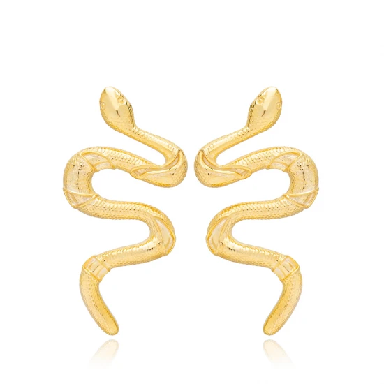 Plain Snake 925 Sterling Silver Earrings | 925 Sterling Silver Wholesale | Sade Silver Plain Snake 925 Sterling Silver Earrings - Sade 925 Silver Jewelry
