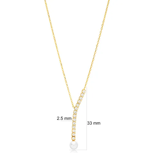 Dainty Y With Pearl 925 Sterling Silver Necklace Dainty Y With Pearl 925 Sterling Silver Necklace