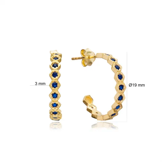 Turkish Sapphire 925 Sterling Silver Earrings