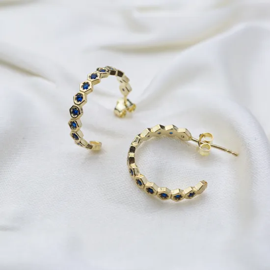 Turkish Sapphire 925 Sterling Silver Earrings