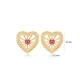 Heart Pattern Design Ruby Stud Earrings