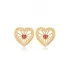 Heart Pattern Design Ruby Stud Earrings