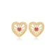 Heart Pattern Design Ruby Stud Earrings