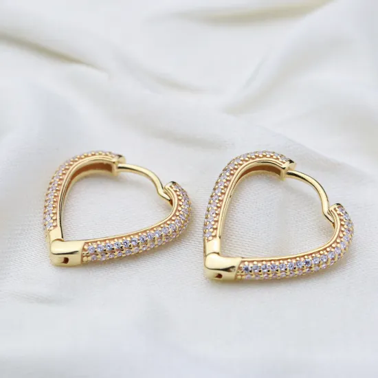 Dainty Heart Design Trendy Hoop Earrings Turkish Wholesale 925 Sterling Silver Jewelry Dainty Heart Design Trendy Hoop Earrings Turkish Wholesale 925 Sterling Silver Jewelry