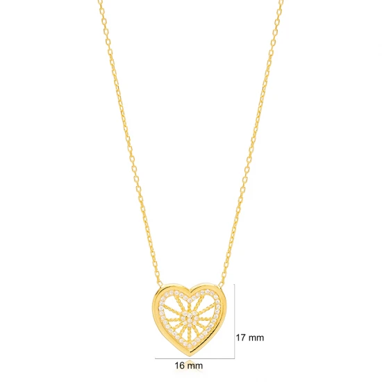 Handmade Heart CZ 925 Sterling Silver Necklace Handmade Heart CZ 925 Sterling Silver Necklace
