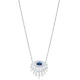 Sapphire Evil Eye Sterling Silver Necklace | 925 Sterling Silver Wholesale | Sade Silver Sapphire Evil Eye Sterling Silver Necklace - Sade 925 Silver Jewelry