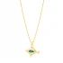 Fish Dainty Evil Eye Style 925 Sterling Silver Pendant