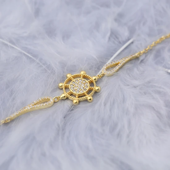 Ship Wheel Shape Women 925 Sterling Silver Bracelet