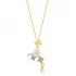 Multicolor Fresh Simple Summer Collection Flower Butterfly Charm Necklace Pendant Turkish 925 Sterling Silver Jewelry