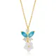 Aquamarine CZ Flower Summer Collection Silver Necklace Aquamarine CZ Flower Summer Collection Silver Necklace