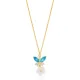 Aquamarine CZ Flower Summer Collection Silver Necklace Aquamarine CZ Flower Summer Collection Silver Necklace