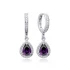 Amethyst Pear Drop Shape Dangle 925 Silver Earrings
