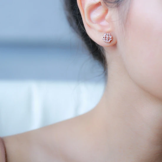 Geometric CZ Baguette 925 Sterling Silver Earrings