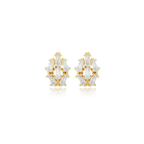 CZ Baguette Minimalist 925 Sterling Silver Earrings