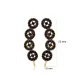 Round Black CZ Climber 925 Sterling Silver Earrings