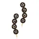Round Black CZ Climber 925 Sterling Silver Earrings