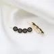 Round Black CZ Climber 925 Sterling Silver Earrings