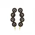 Round Black CZ Climber 925 Sterling Silver Earrings