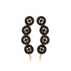 Round Black CZ Climber 925 Sterling Silver Earrings