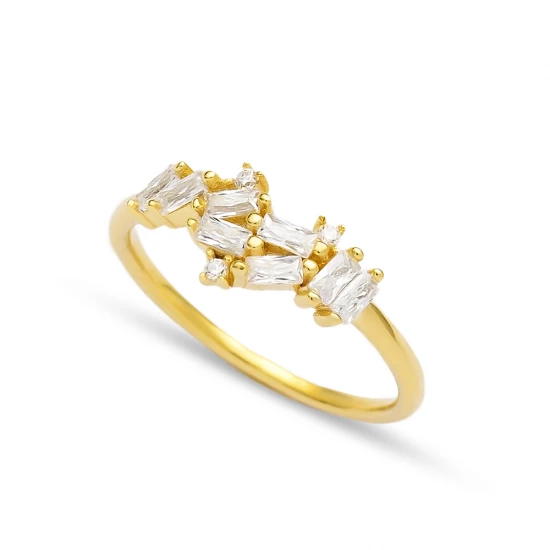 Baguette Wedding Engagement Designs 925 Silver Ring
