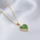 45 5 Cm Emerald Baguette Heart Sterling Silver Pendant - Sade 925 Silver Jewelry