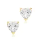 CZ Stone Heart 925 Silver Stud Earrings CZ Stone Heart 925 Silver Stud Earrings