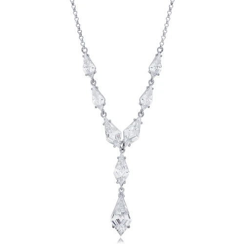 Chic Shiny CZ Geometric 925 Sterling Silver Necklace