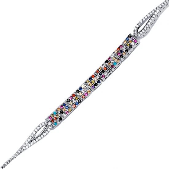 Geometric Shape Mix 925 Sterling Silver Bracelet Geometric Shape Mix 925 Sterling Silver Bracelet