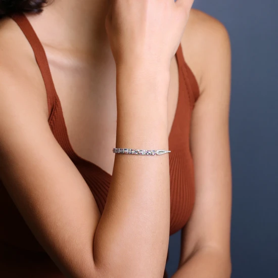 Geometric Shape Mix 925 Sterling Silver Bracelet Geometric Shape Mix 925 Sterling Silver Bracelet