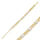 Round CZ Gourmet Chain 925 Sterling Silver Bracelet