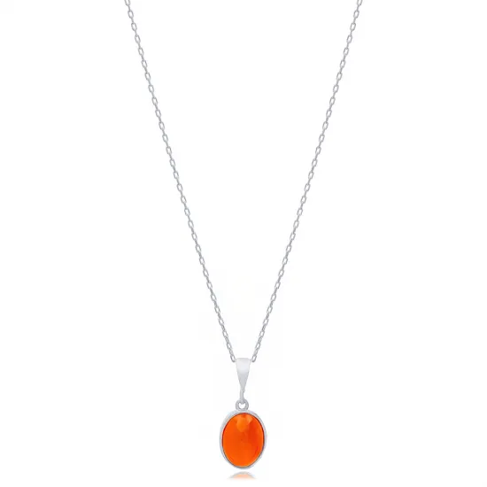 Turkish Cornelian 925 Sterling Silver Necklace Turkish Cornelian 925 Sterling Silver Necklace