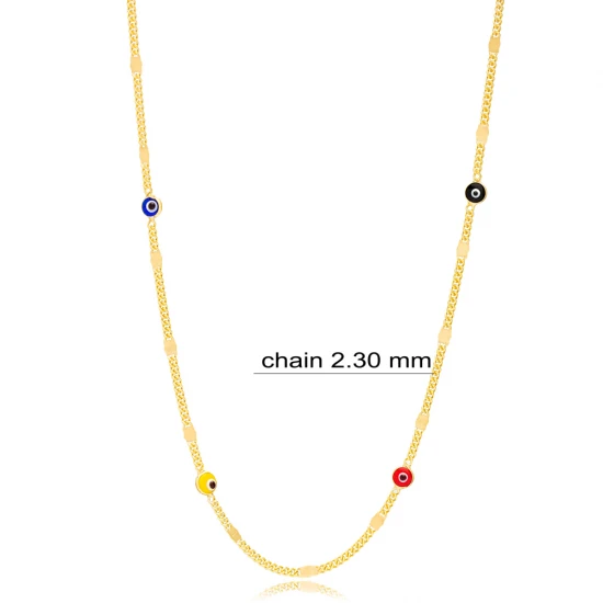 Multicolor Beaded Chain 925 Sterling Silver Necklace Multicolor Beaded Chain 925 Sterling Silver Necklace