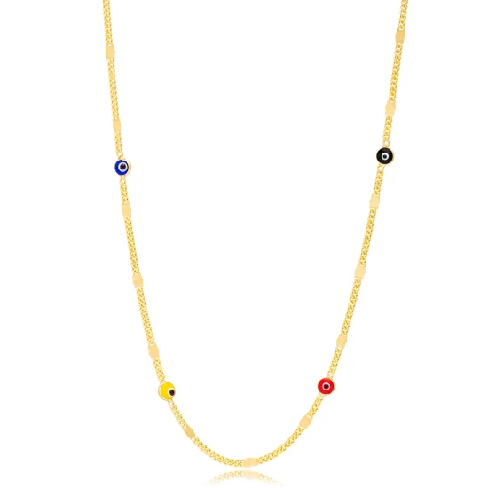Multicolor Beaded Chain 925 Sterling Silver Necklace Multicolor Beaded Chain 925 Sterling Silver Necklace