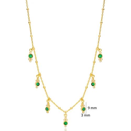Emerald Minimalist Women Shaker 925 Silver Necklace