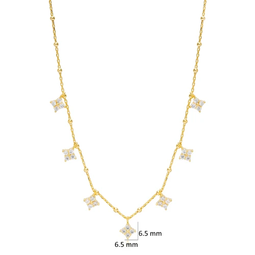 Dainty Flower Minimalist Women Shaker Silver Necklace