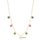 Colorful Flower Dainty Shaker Sterling Silver Necklace | 925 Sterling Silver Wholesale | Sade Silver Colorful Flower Dainty Shaker Sterling Silver Necklace - Sade 925 Silver Jewelry