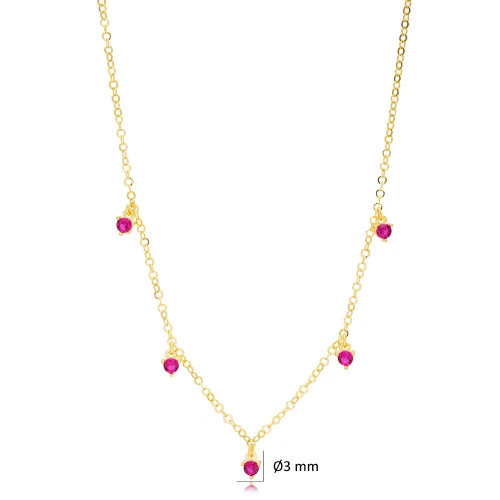 Ruby Minimalist Women Shaker Sterling Silver Necklace