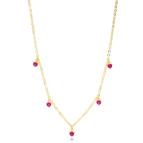 Ruby Minimalist Women Shaker Sterling Silver Necklace