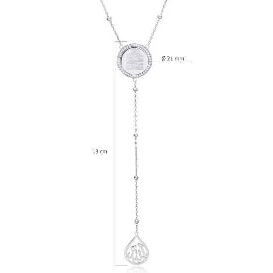 Calligraphy Islamic Prayer 925 Sterling Silver Necklace | 925 Sterling Silver Wholesale | Sade Silver Calligraphy Islamic Prayer 925 Sterling Silver Necklace - Sade 925 Silver Jewelry
