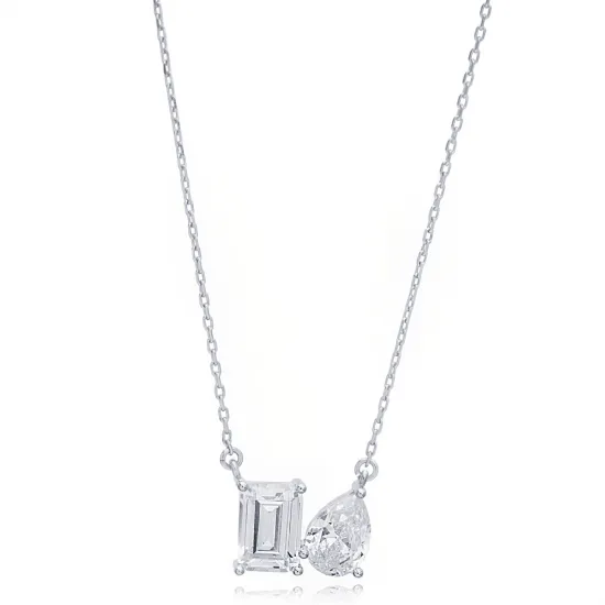 Turkish Cluster CZ 925 Sterling Silver Necklace Turkish Cluster CZ 925 Sterling Silver Necklace