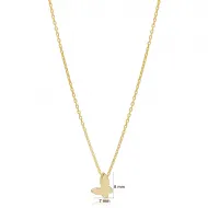 Minimalist Plain Butterfly 925 Sterling Silver Necklace