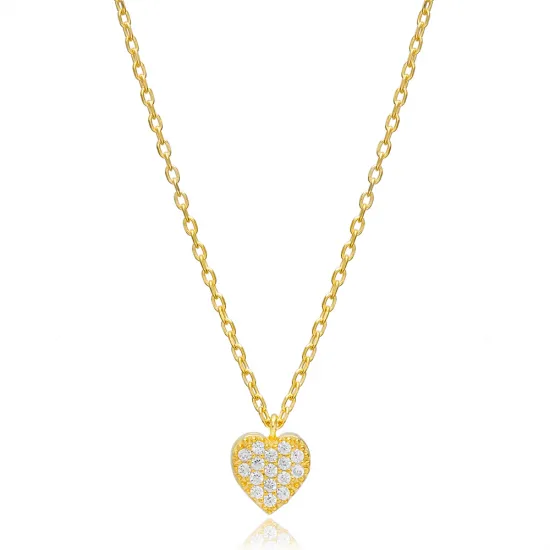 Tiny Clear Zircon Stone Heart Charm Necklace Pendant Turkish Wholesale 925 Sterling Silver Jewelry Tiny Clear Zircon Stone Heart Charm Necklace Pendant Turkish Wholesale 925 Sterling Silver Jewelry