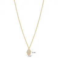 Hamsa Design Zircon Charm Necklace Pendant Turkish Wholesale 925 Sterling Silver Jewelry