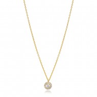 Round Design Zircon Charm Necklace Pendant Turkish Wholesale 925 Sterling Silver Jewelry
