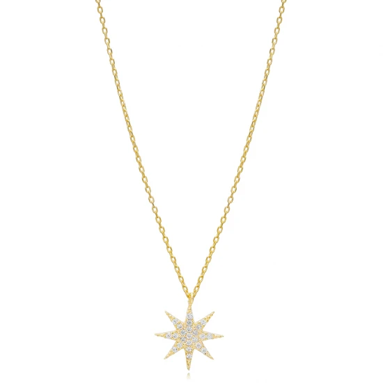 Handcrafted Star CZ 925 Sterling Silver Necklace Handcrafted Star CZ 925 Sterling Silver Necklace