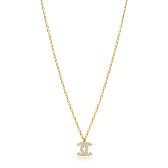 Double C Monogram 925 Sterling Silver Necklace Double C Monogram 925 Sterling Silver Necklace