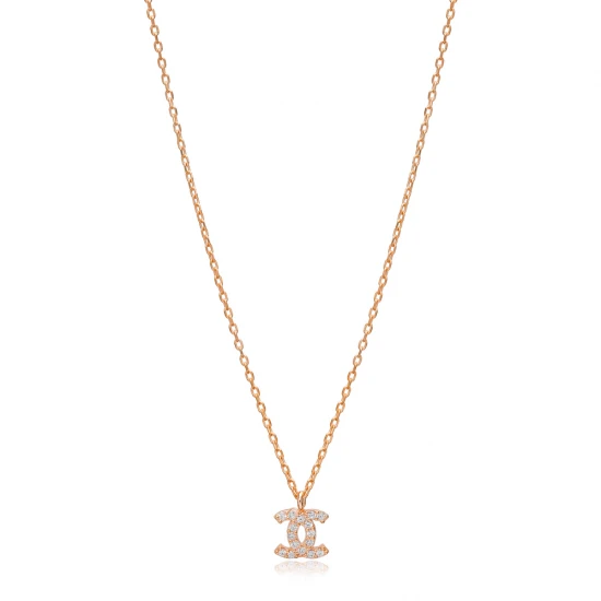 Double C Monogram 925 Sterling Silver Necklace Double C Monogram 925 Sterling Silver Necklace