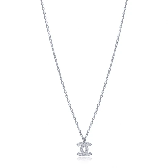 Double C Monogram 925 Sterling Silver Necklace Double C Monogram 925 Sterling Silver Necklace