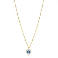 Cute Turkish Evil Eye Design Charm Necklace Pendant 925 Sterling Silver Jewelry