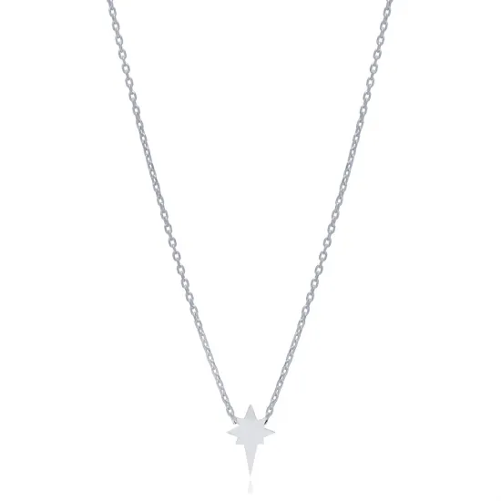 Tiny Plain North Star 925 Sterling Silver Necklace Tiny Plain North Star 925 Sterling Silver Necklace